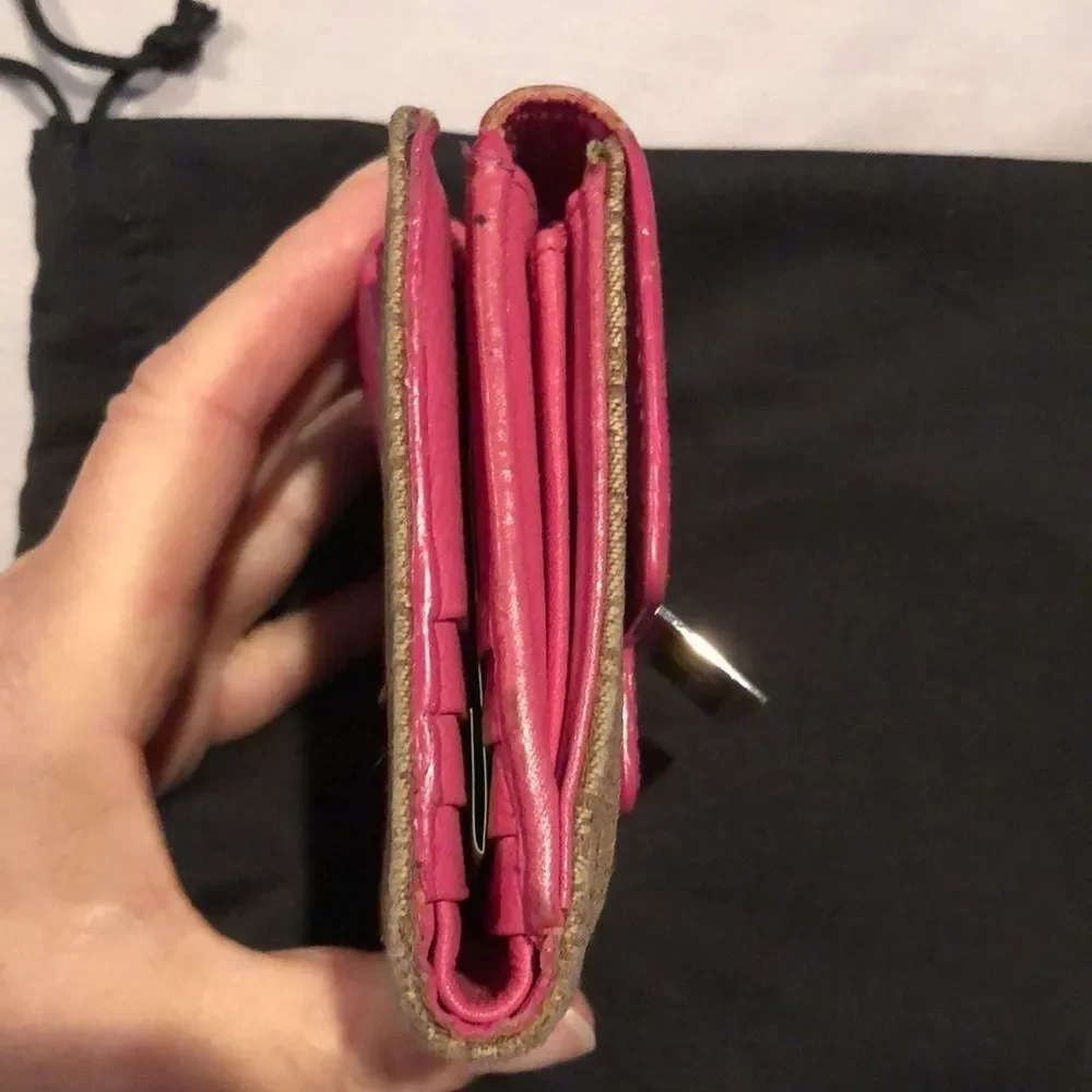 Dior Brown and Pink Compact Wallet